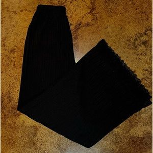 Black flowy pants with lace on bottom